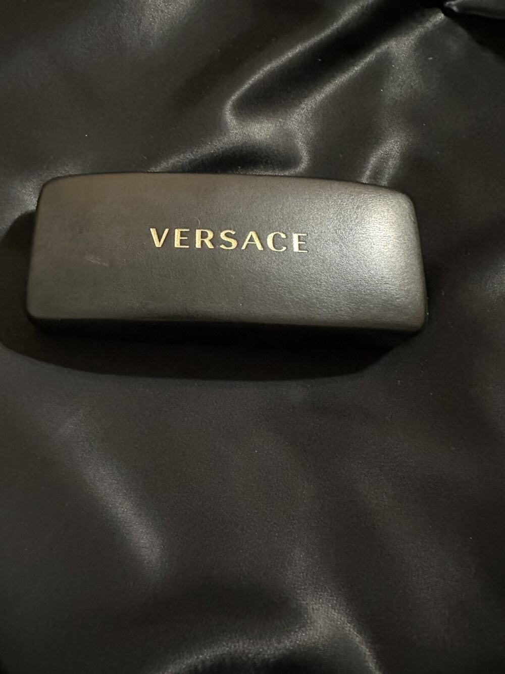 New Never Used Versace Black Authentic Hard Eyeglasses Or Sunglasses Case